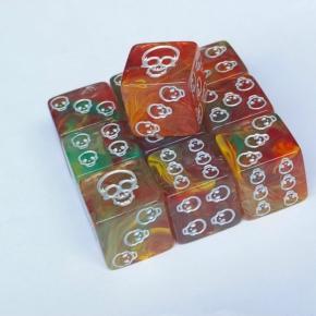 skull pateren dot 6-sided dice