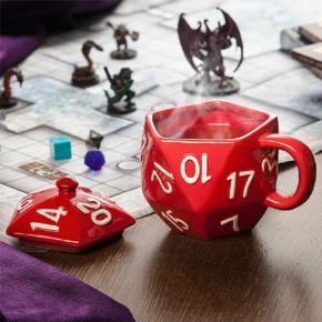 D20 dice shape ceramic cup