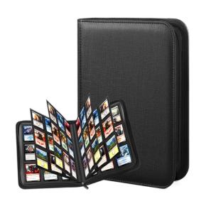 9 pockets PU zip card binders 