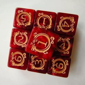 Dragon pattern arcylic d6 dice