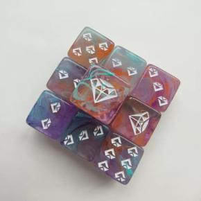 Diamond pattern arcylic d6 dice
